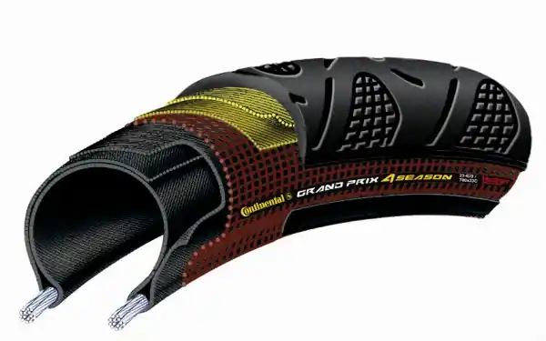 Speciale Aanbieding Continental Conti bub grand prix 4 season 28mm 700x28mm Zwart/Bruin