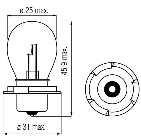 Bosma lamp 6v-25w p26s Populair