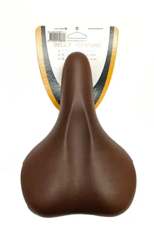 Selle comfort zadel ride. bruin met witte bumpers, zonder strop Flitsaanbieding