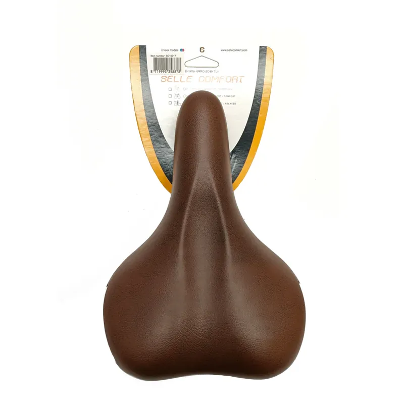 Selle comfort zadel ride. bruin met witte bumpers, zonder strop Flitsaanbieding