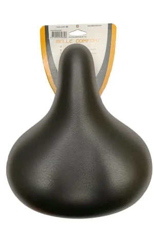 Selle comfort zadel classic retro basic, zwart met elastomeer vering. zonder strop Gratis Retour