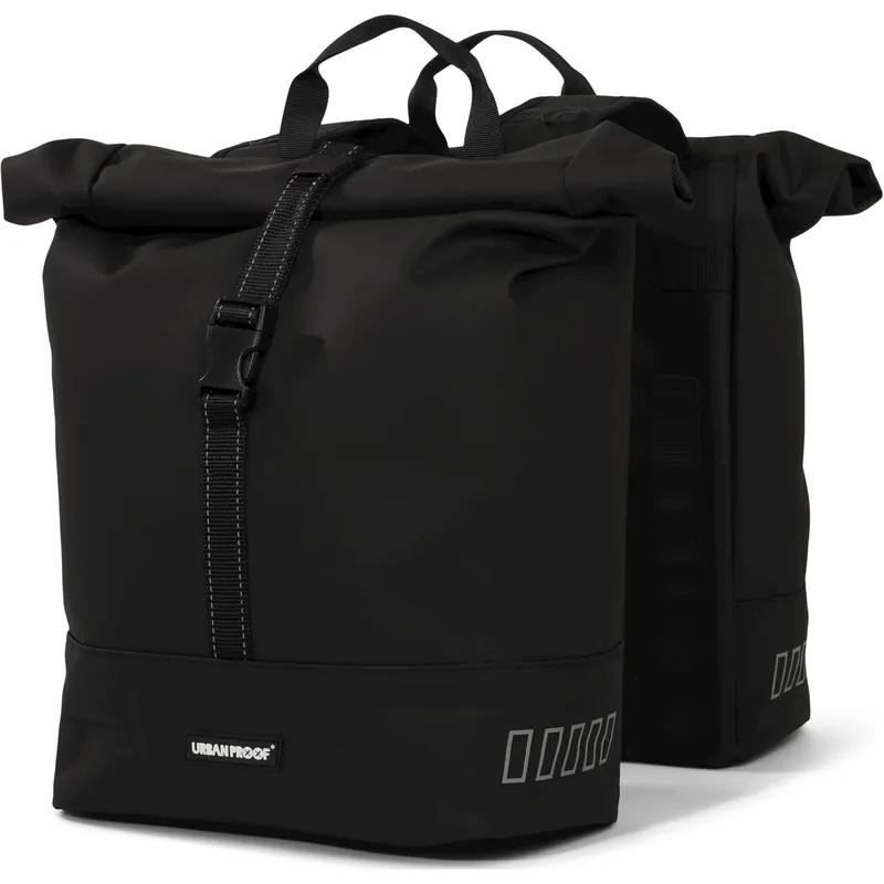 Urban Proof double rolltop bag 38L recycled zwart Direct Verzonden