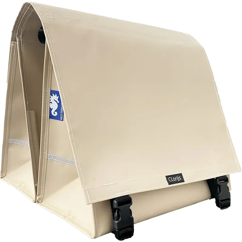 Rechtstreeks Van De Fabrikant Clarijs fietstas dubbel XL PVC 46L met uitsparing matt zand