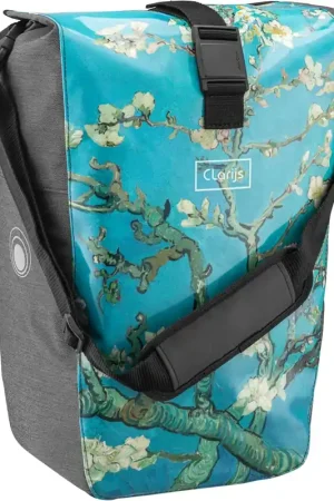 Flitsaanbieding Clarijs fietstas solobag 24L Van Gogh almond blossom