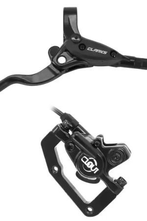 Merkproduct P2R Hydraulische schijfrem achteraan zwart dubbelzuigersysteem met adapter Clarks Clout